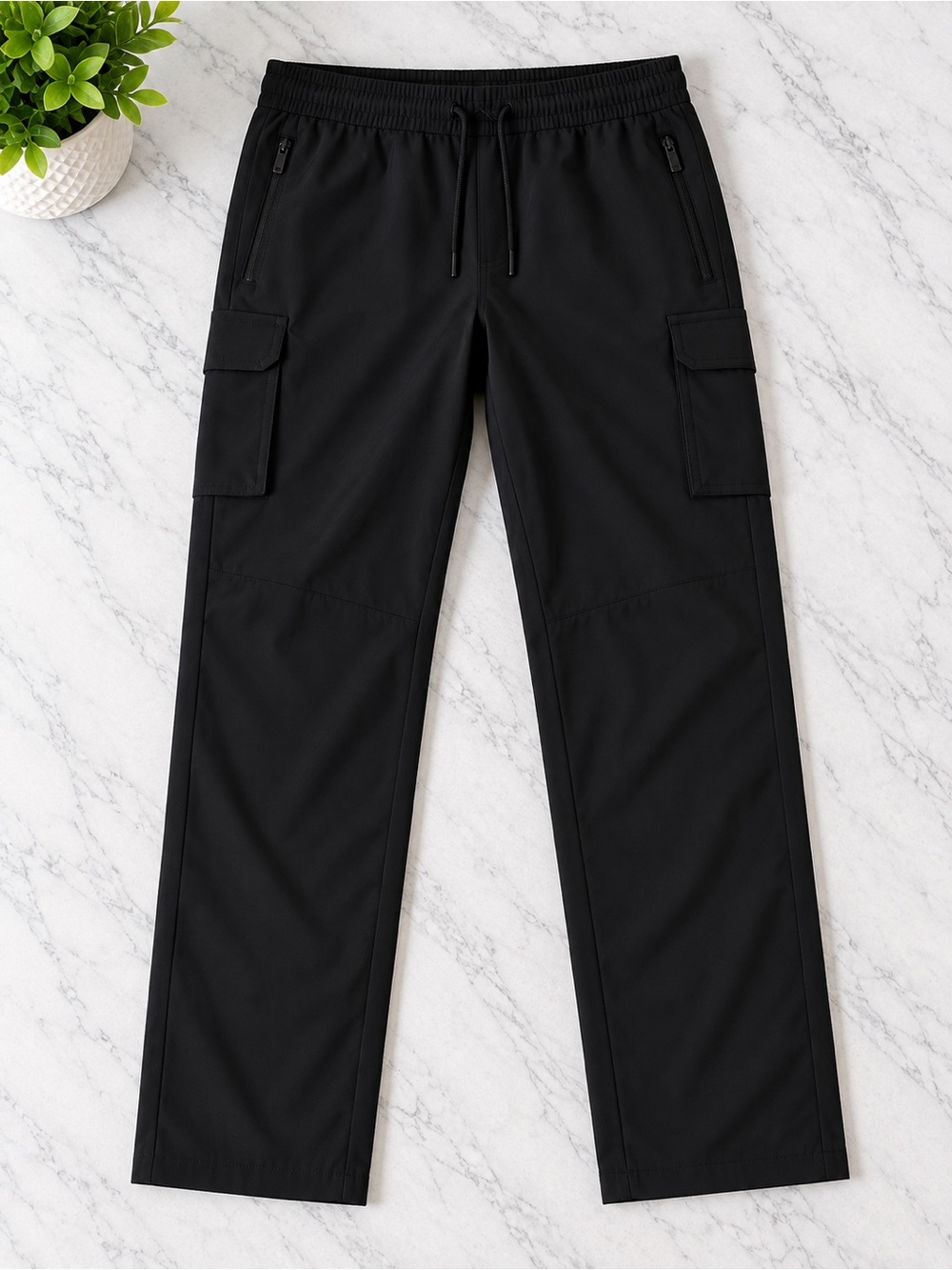 all in motion Black Men's Cargo Pants with Elastic Waist